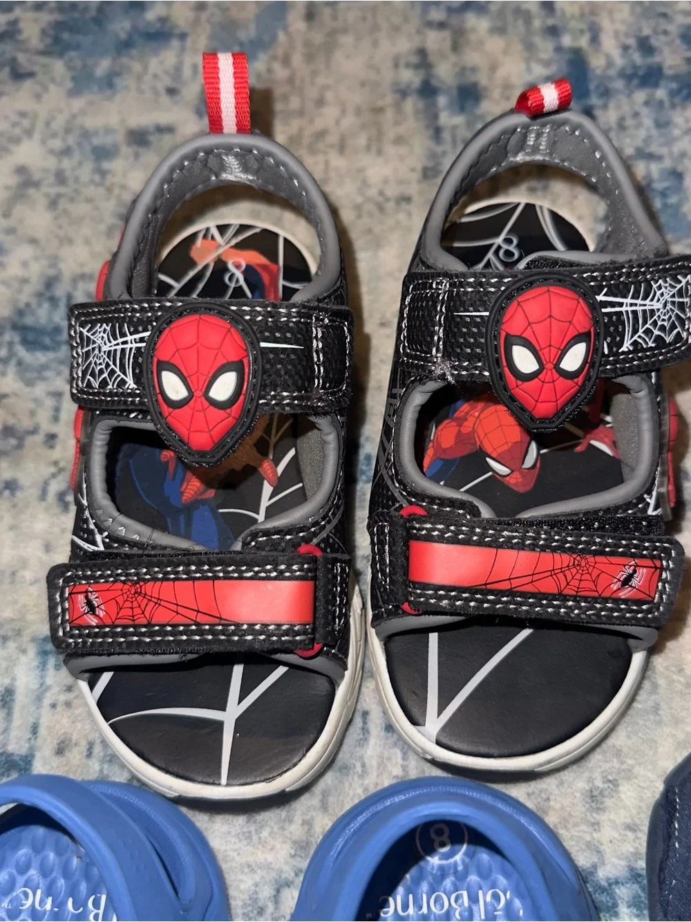 Boys Toddler size 8 sandals Bundle Spider-Man - Blue- strap sandals